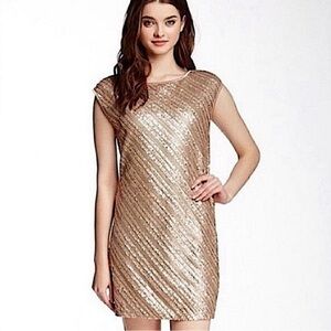 Tart Collections Sequin Launa Dress - Rose Gold Beige Sparkle